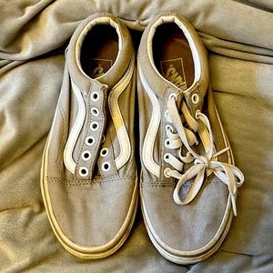 low top grey/ white vans size 7 women’s